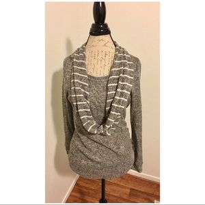 Attached Scarf Sweater